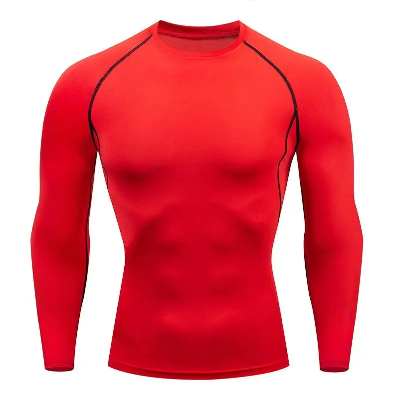 Men's Compression Long-Sleeve Top — Quick-Dry Gym Training & Workout Shirt