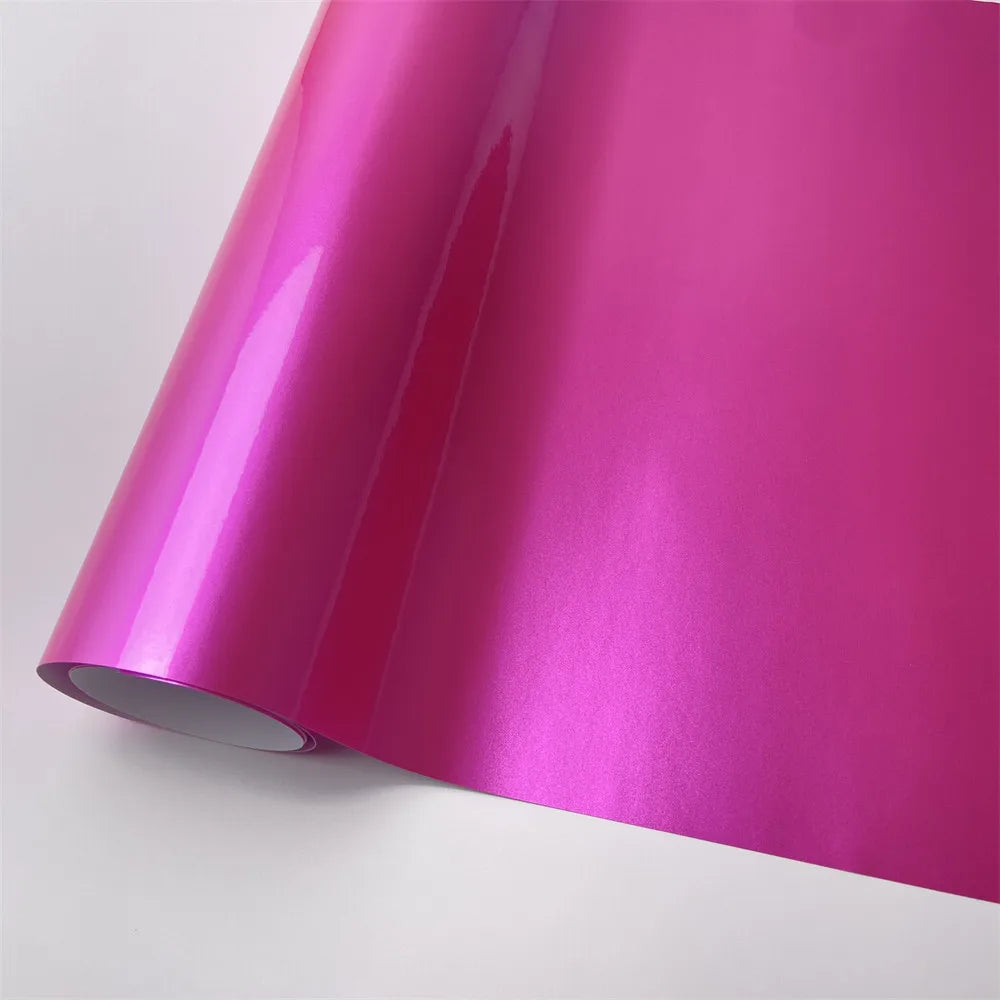 Glossy Candy Vinyl Metallic Wrap Film Red Blue Grey Silver Motorcycle Adhesive Sticker Waterproof For Car Accessories Decals
