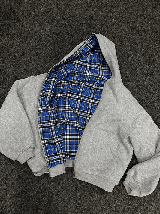 Women's Reversible Plaid Zip-Up Hoodie