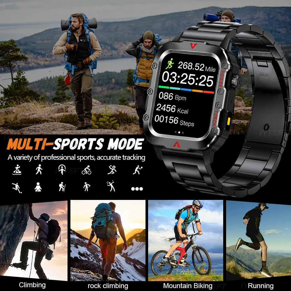 G.L Wear 2026 New Sports Smart Watch Bluetooth Talk LED Flashlight Multi-function Outdoor Sports Smart Watch for Men Women