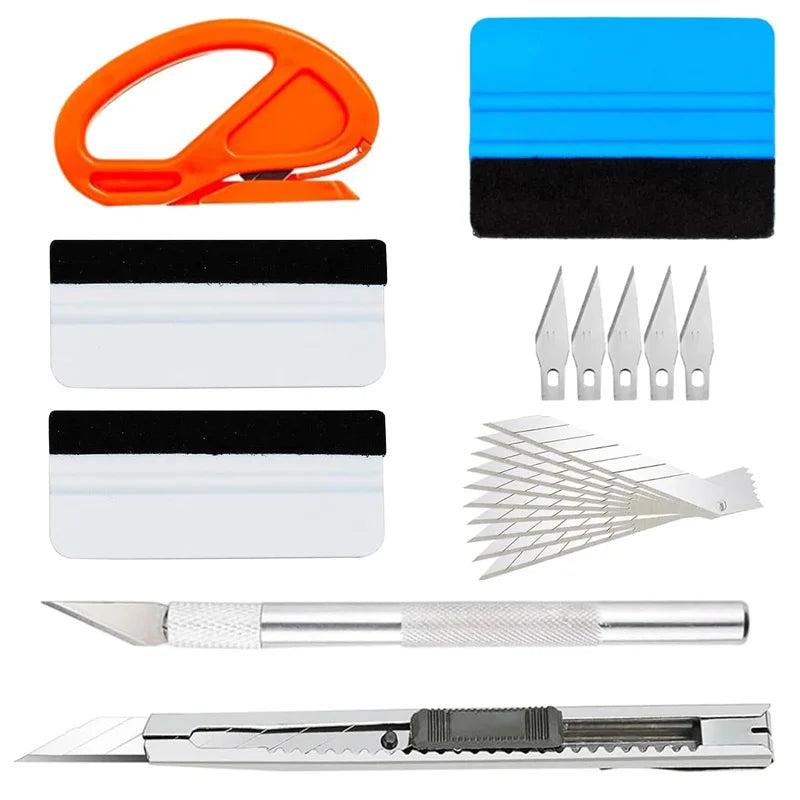 Car Vinyl Wrap Tools Kit Rubber Squeegee Mini Scraper for Installing Car Stickers Window Film Tint Application Tools