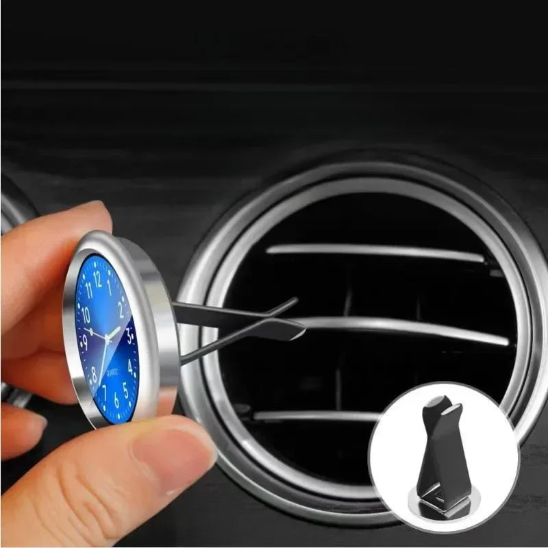 Car Clock Luminous Auto Ornament Mini Automobiles Internal Stick-On Digital Watch Mechanics Quartz Clocks 40mm 43mm