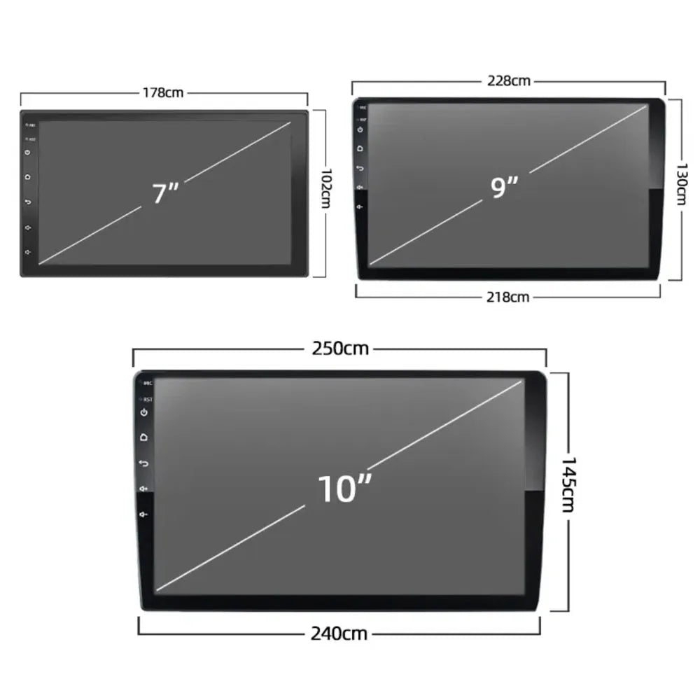 Universal 2-DIN Android Car Stereo (9"/10") — CarPlay, Android Auto, GPS, QLED Screen, Bluetooth