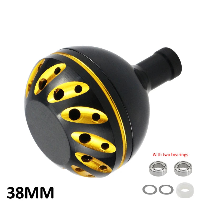 EKfan 30/35/38mm Alloy Metal Fishing Handle Knob For Spinning Baitcast Reel Dawa Shmano 4MM Shaft Fishing Rocker DIY Tool Parts