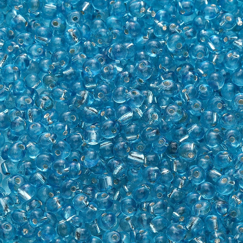110pcs 4mm Silver Lined Seed Beads Water Drop Shape Czech Glass Beads For DIY Jewelry Making Crafts Charms Bracelets Accessories