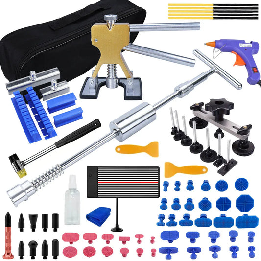 Paintless Dent Repair Kit – 43 & 84-Piece PDR Tool Set with Slide Hammer, T-Bar Puller & Glue Gun | Fix Car Dents, Hail Damage & Door Dings at Home