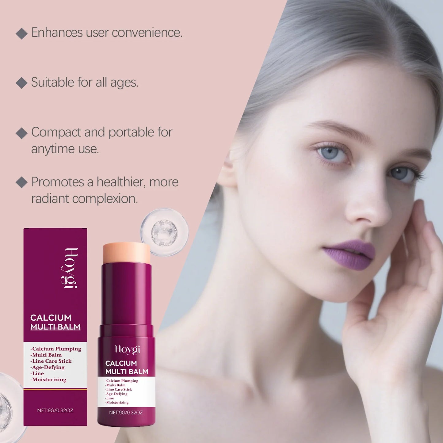 Calcium Volume Multi Balm Stick Deep Hydrating Firming Stick Anti-Wrinkle Skincare Face & Eye Cream Pre-Makeup Moisturizer Daily Care