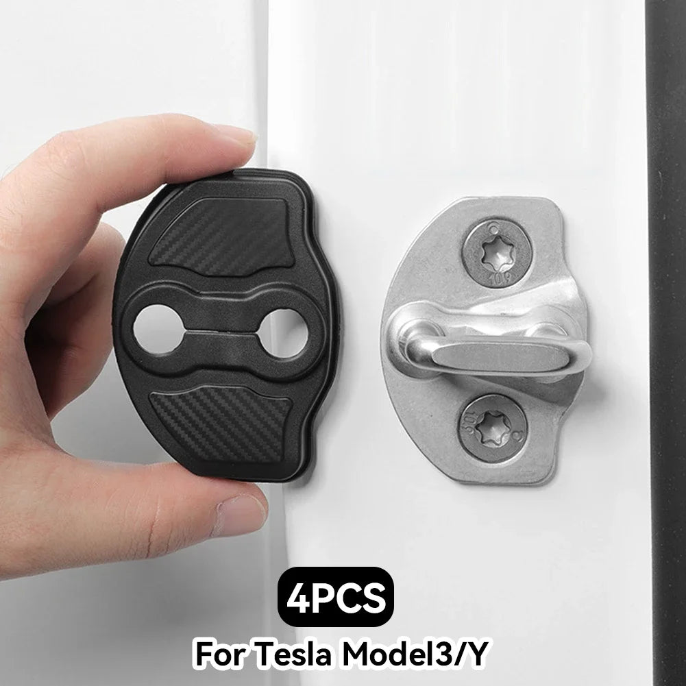 4pcs Car Door Mute Damping Cushion Silicone Door Lock Buckle Cover for Tesla Model Y Model 3 2017-2023 MODEL 3 Highland 2024