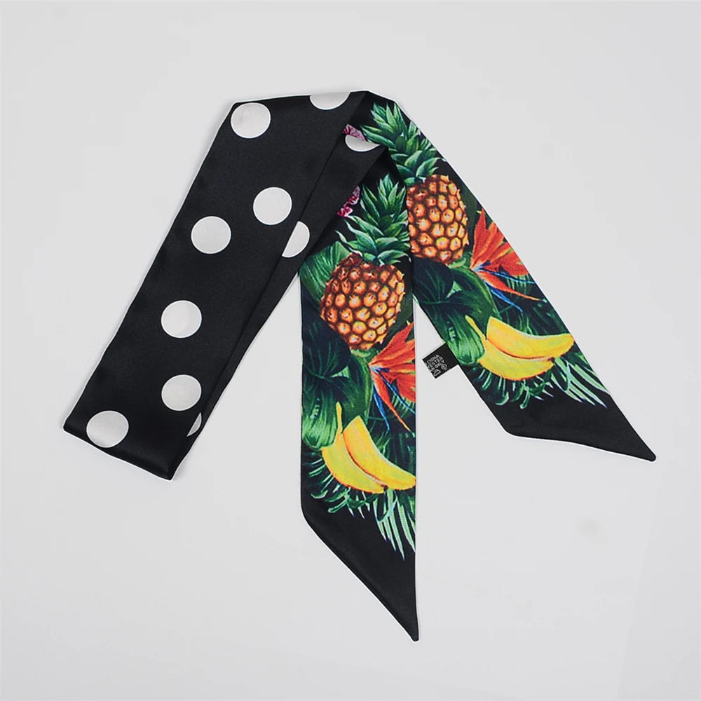 Tarot Constellation Silk Scarf for Women - Skinny Twill Neckerchief