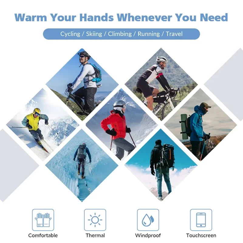 Thermal Touchscreen Winter Gloves, Windproof Ski Gloves