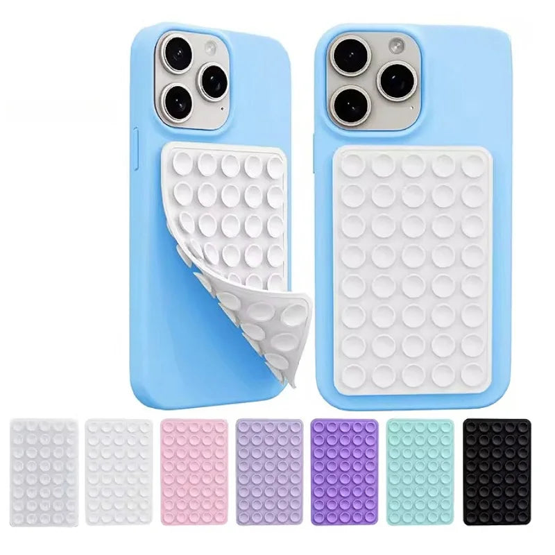Silicone Suction Cup Phone Mount Double-Sided, Sticky Grip Suction Case Mount, Hands-Free Accessories for Tiktok Videos & Selfie