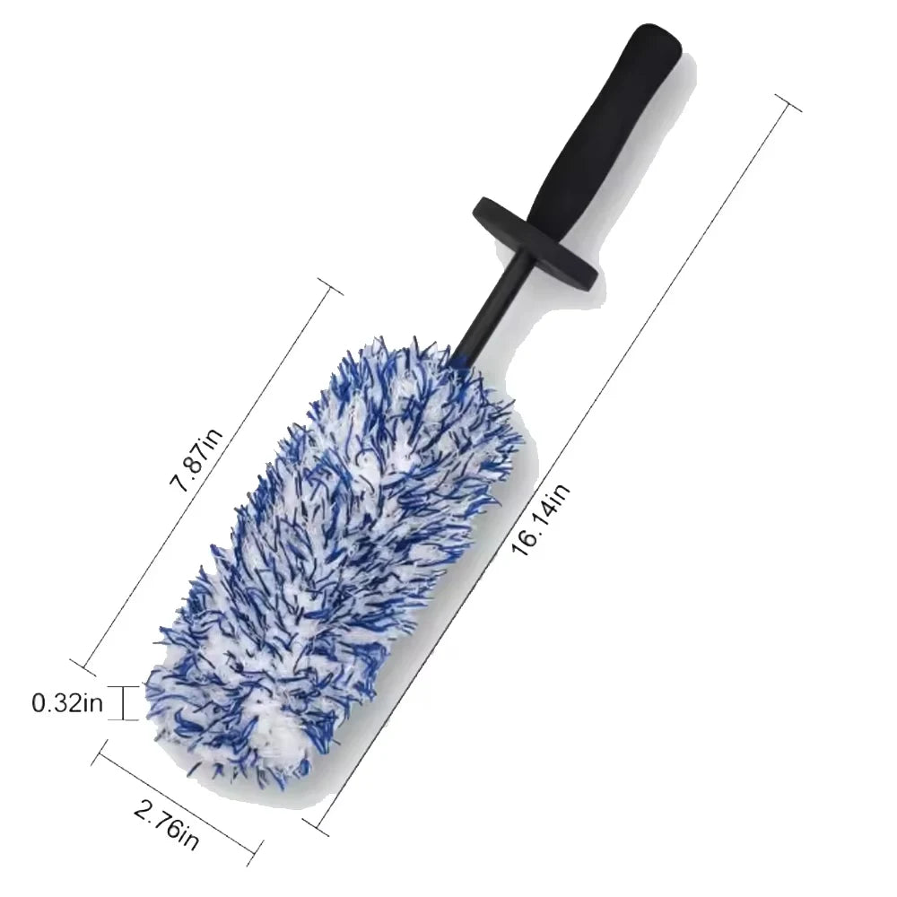 New Microfiber Car Wash Wheel Cleaning Brush Soft Plush Non-Slip Handle Tire Rim Brushes Car Detailing Duster Removal Tool