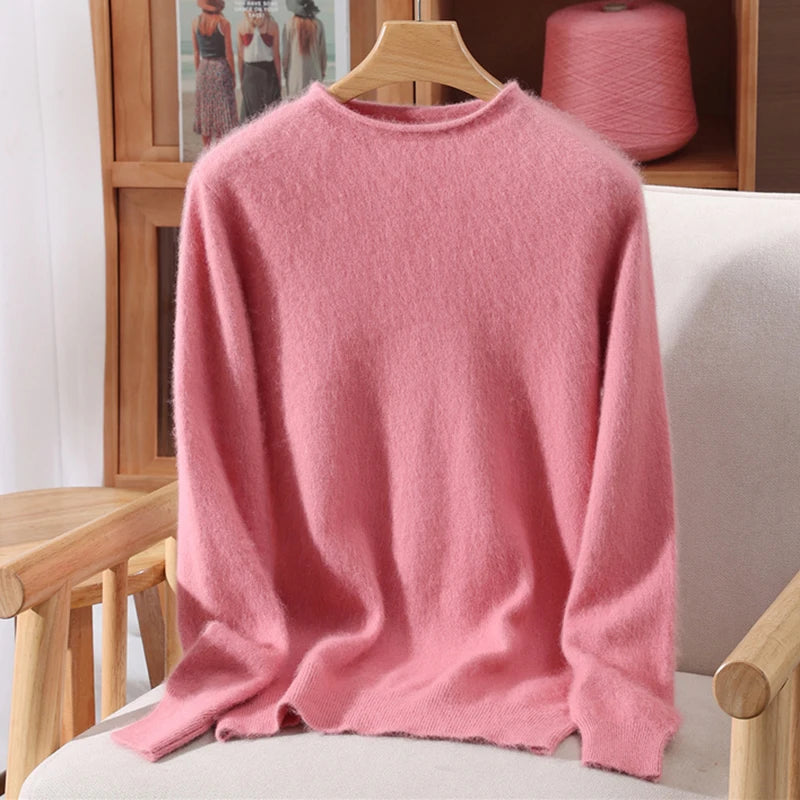 Women's Soft Knit Crew Neck Sweater, Basic Pullover