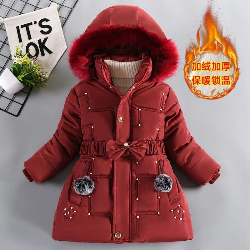 Girls' Hooded Winter Coat with Belt - Plush Lined Heavy Jacket - photo 16