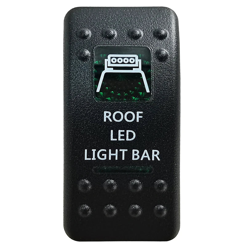 Green LED Rocker Switch - Waterproof SPST & DPDT Options