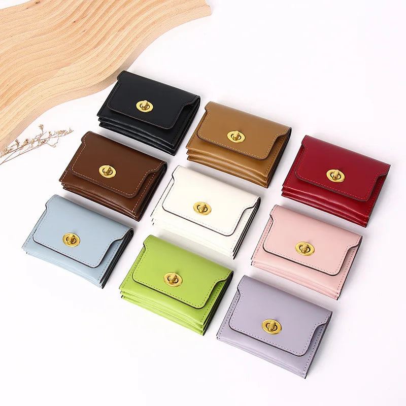 Women's Fashion Short PU Leather Wallet – Slim Coin & Card Holder Purse