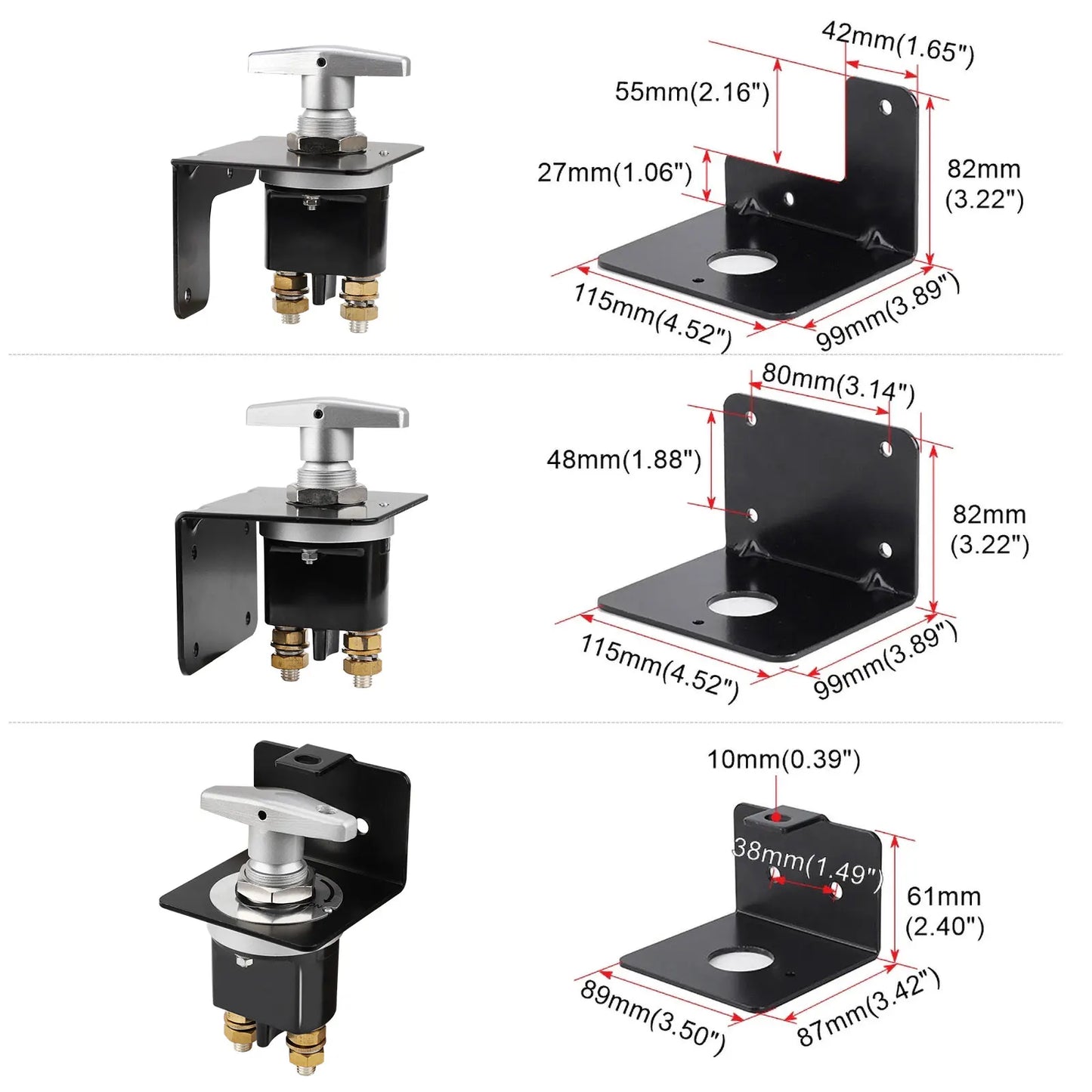 1500A Battery Circuit Cutter Disconnecter Isolator Heavy Duty Battery Kill Mass Switch With Keyhole For RV Camper Van Truck Boat