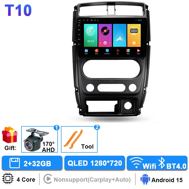Android 15 Carplay Auto Car Radio For Suzuki Jimny 3 2005-2016 2017 2018 2019 Multimedia Player GPS Stereo DSP WiFi+4G Head Unit