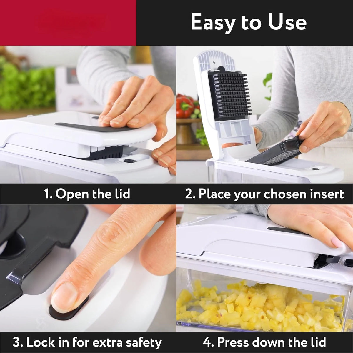Vegetable Chopper with Container - Slicer and Spiral Cutter Set - photo 5