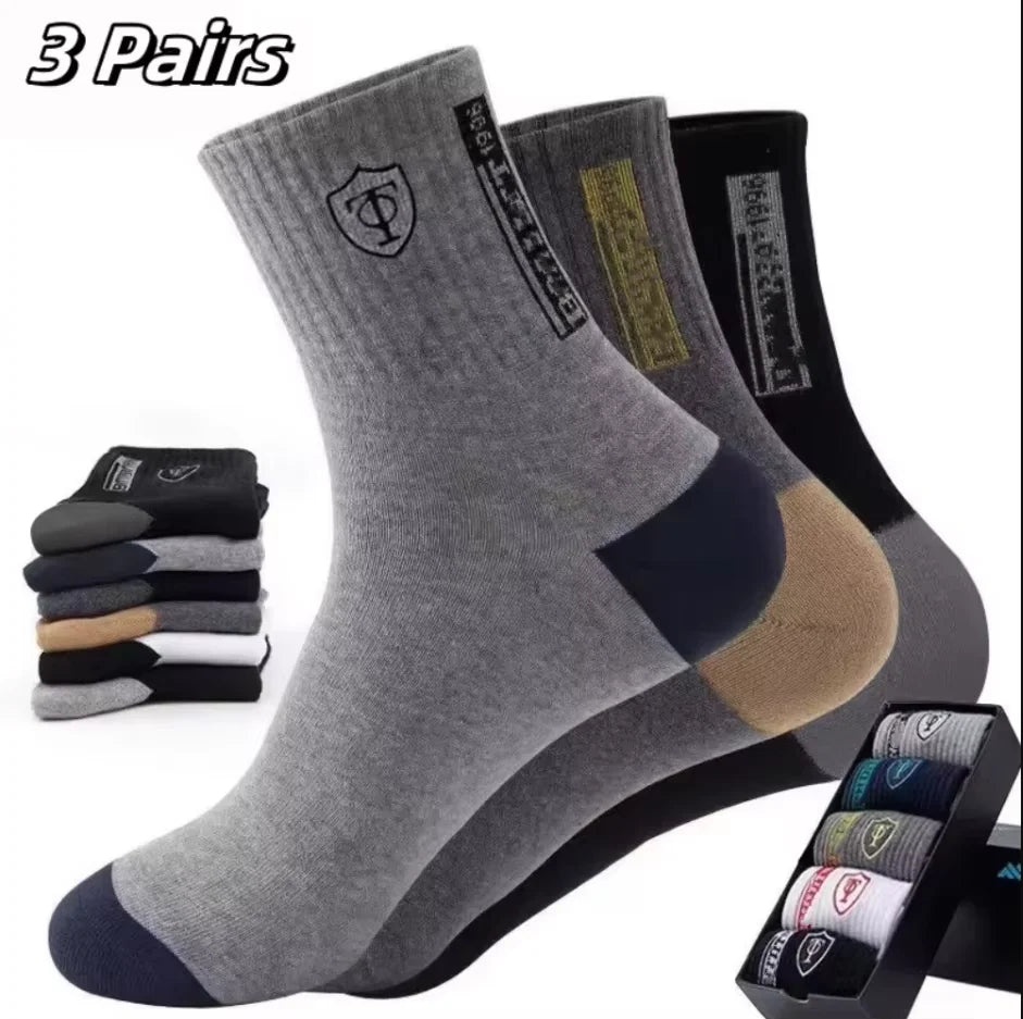 Men's Cotton Blend Crew Socks, 5 Pairs