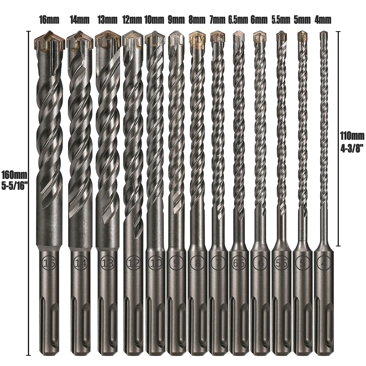 SDS Plus Cross Hammer Drill Bit 110-500mm, 4-Blade Concrete