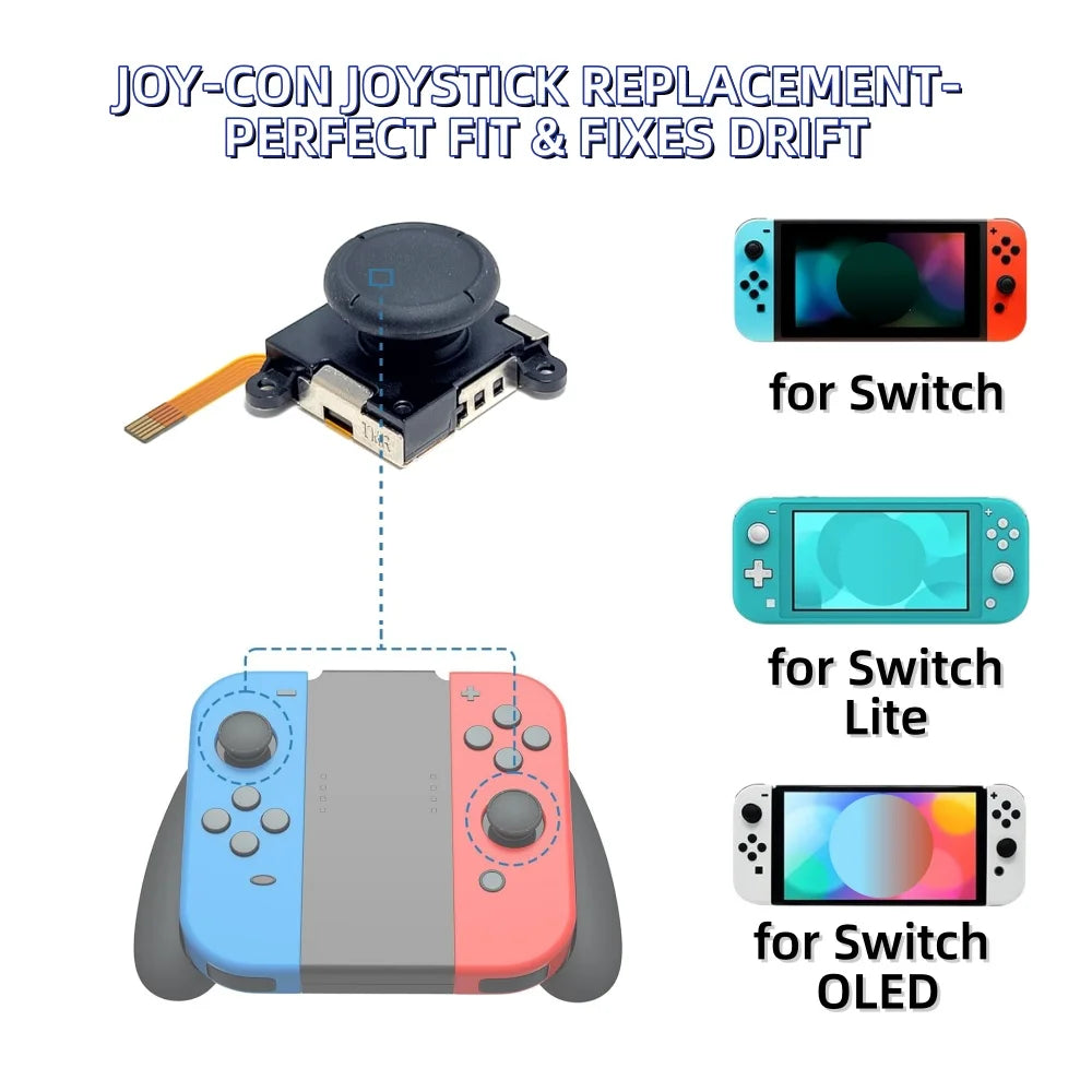 2/10pcs K-SILVER JS19 for Switch Joy-con TMR Joystick Replacement Magnetic Sensor 3D Analog Stick for Switch OLED