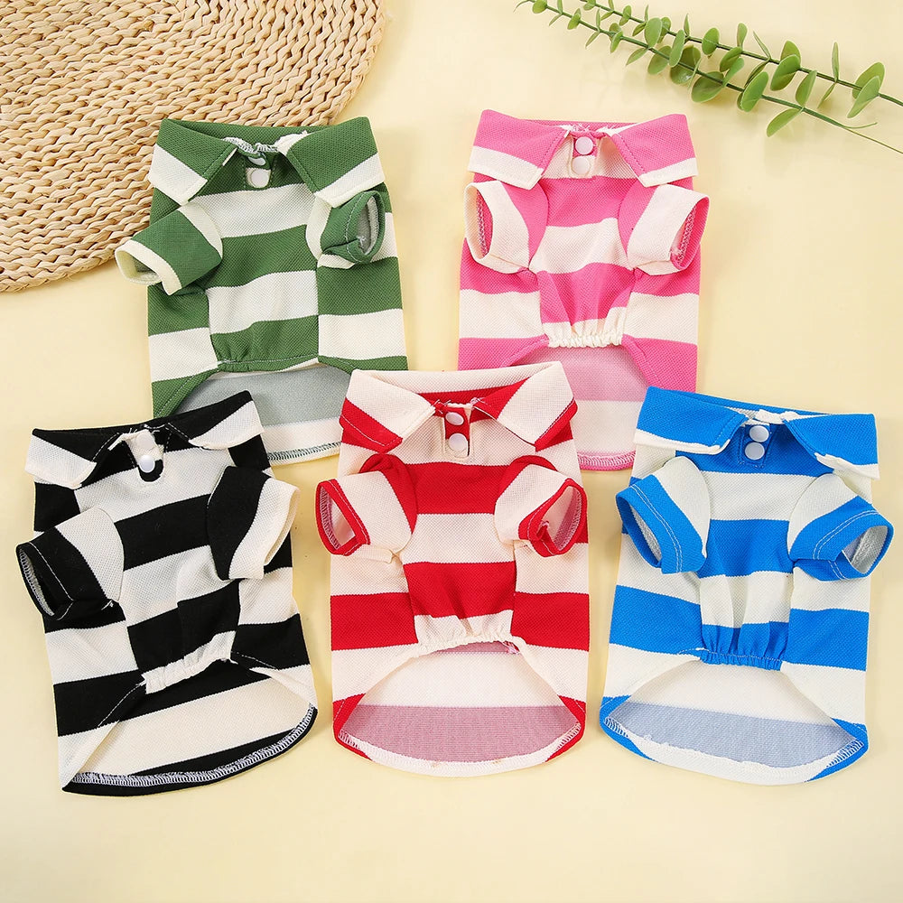 Pet Dog Polo Shirt – Summer Casual T-Shirt for Small & Large Dogs & Cats | XS–4XL (5 Colors)