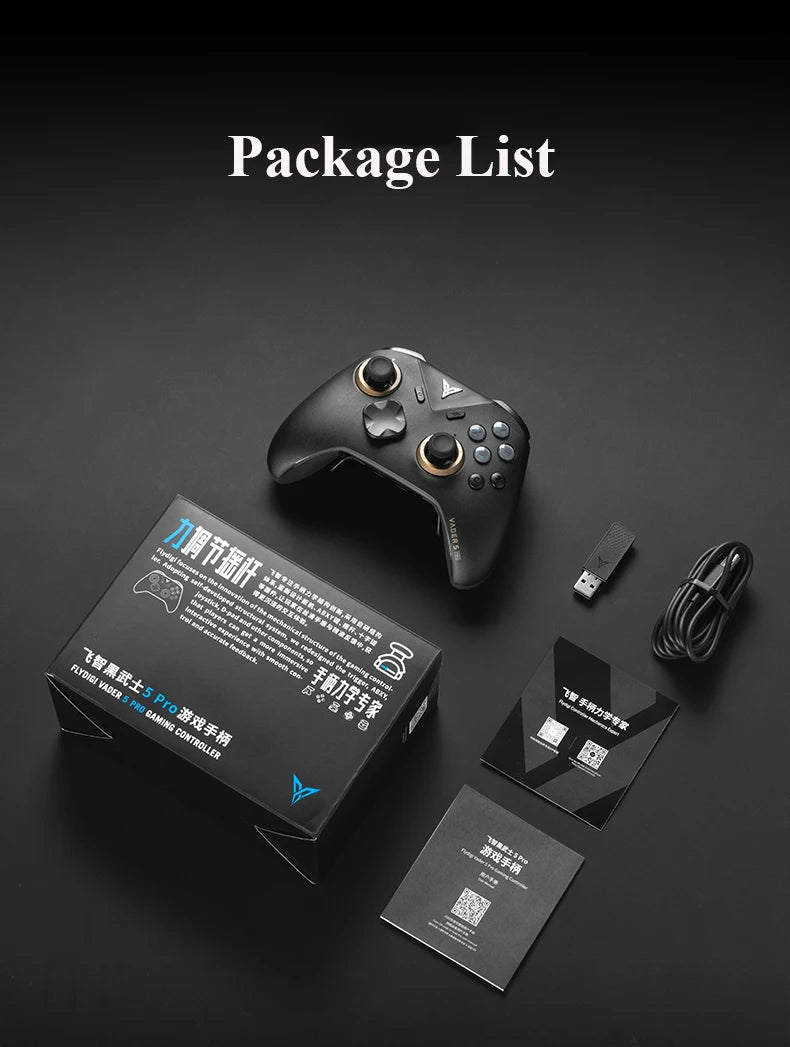 Flydigi Vader 5 Pro Gamepad With Hall Rocker Athletic Vibrate Trigger Gaming Controller For NS Mobile TV PC