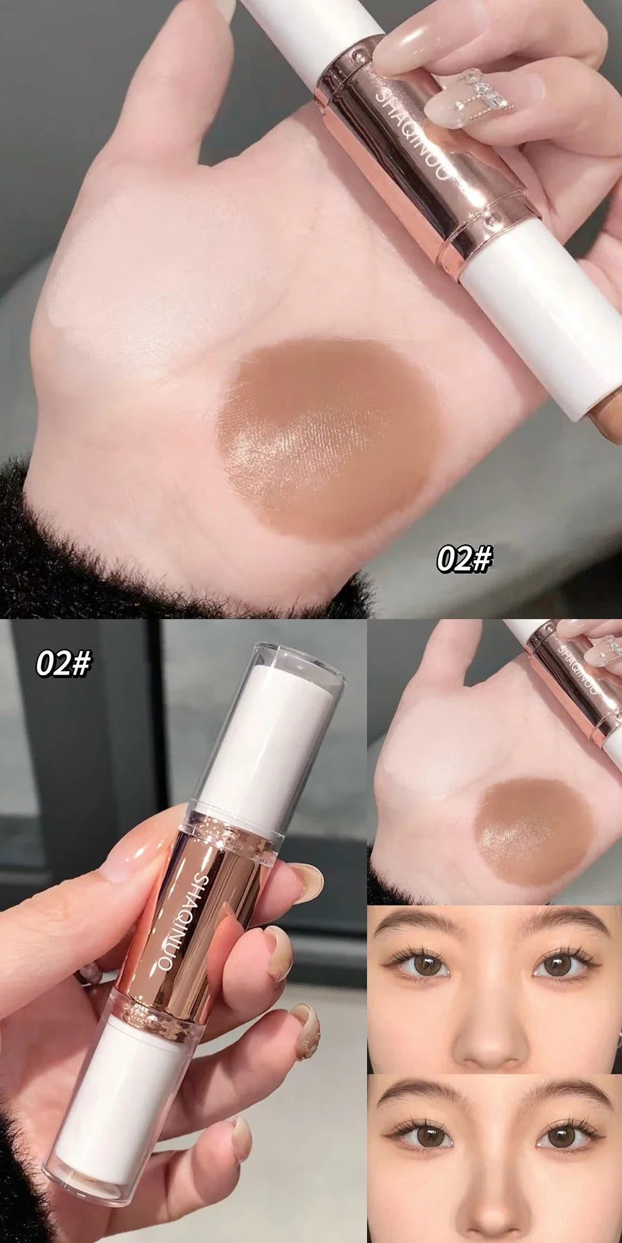 Highlighting&Bronzer Stick Face Brightening Shaping Concealer Pencil 3D Long Lasting Corrector Nose Shadow Contouring Cosmetics