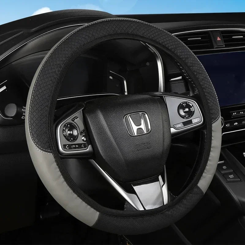 Car 37-38.5cm Steering Wheel Cover Breathable Anti Slip PU Leather Steering Covers Suitable Auto Decoration Carbon Fiber