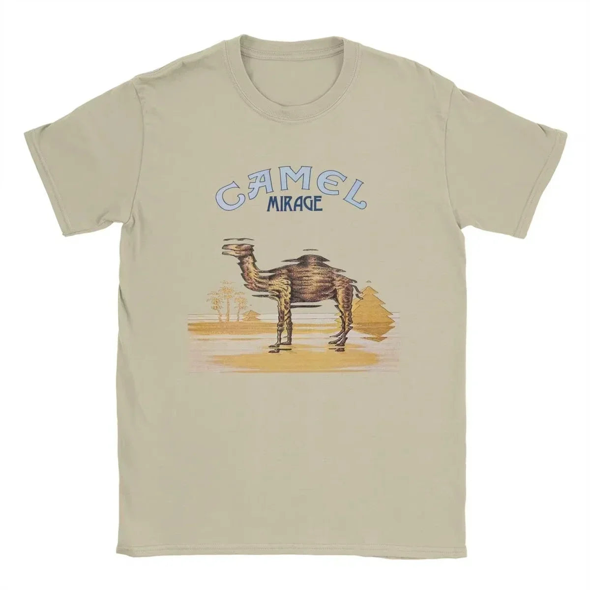 Retro Car Camel Cigarettes T-Shirt Vintage Cotton Tops Tees Short Sleeve Casual Streetwear Men Women Clothing Harajuku