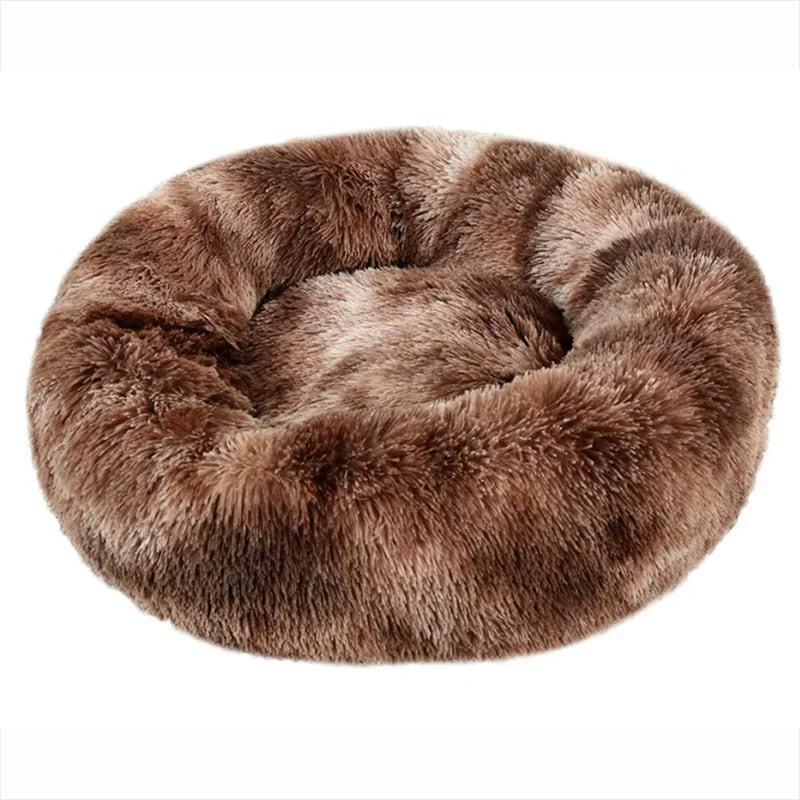 Round Plush Pet Bed — Super-Soft Washable Bed for Cats & Dogs (40–90cm)