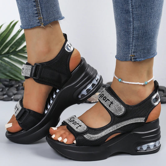 Round-Toe Block-Heel Sandals for Women — Thick-Sole Comfortable Summer Dress Sandals