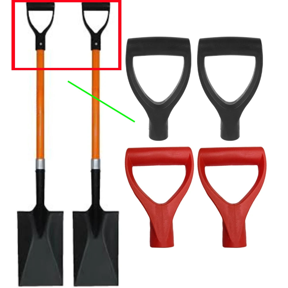 1/2Pcs Shovel Handle D Shaped Grip Plastic Shovel Handle Replacement For Garden Shovel Grip Digging Rake Tool Red Black