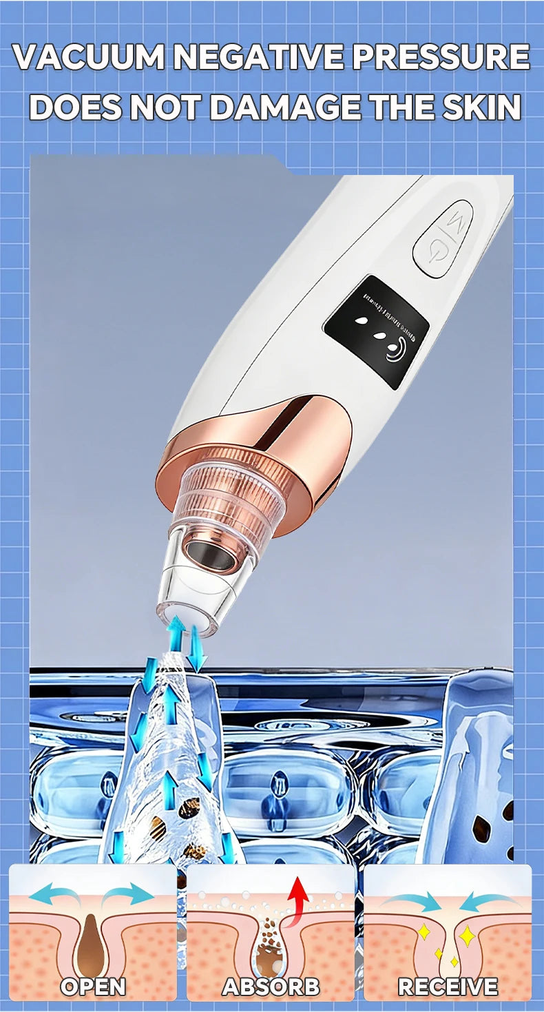 Blackhead Remover Pore Cleaner Black Dots Vacuum Cleaner Skin Pimple Acne Extractor Facial Cleaning Electric Black Head Removal.