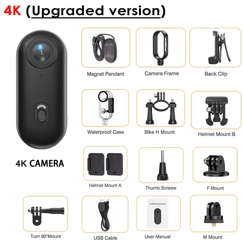 4K Action Camera — Waterproof WiFi Helmet & Motorcycle Body Cam