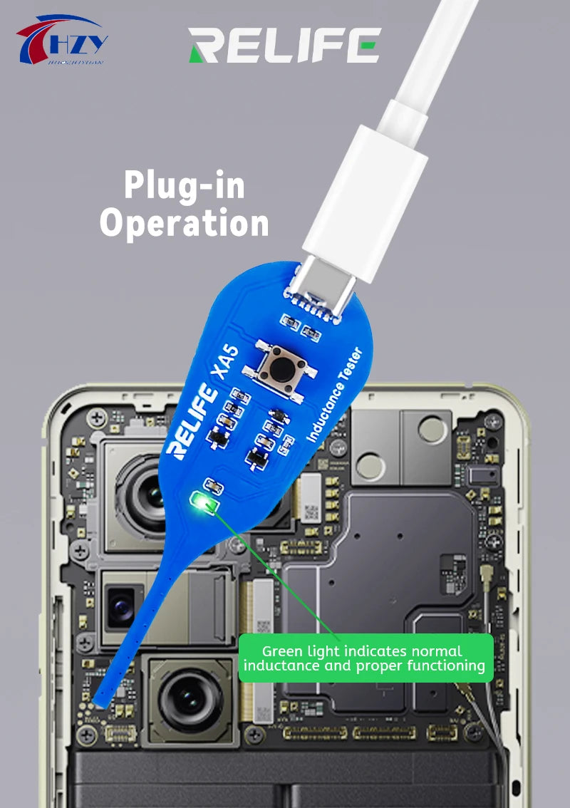 RELIFE XA5 Inductance Tester Electromagnetic Non-Contact Fault Detection for Phones PCB Motherboard Repair Diagnostics Tool