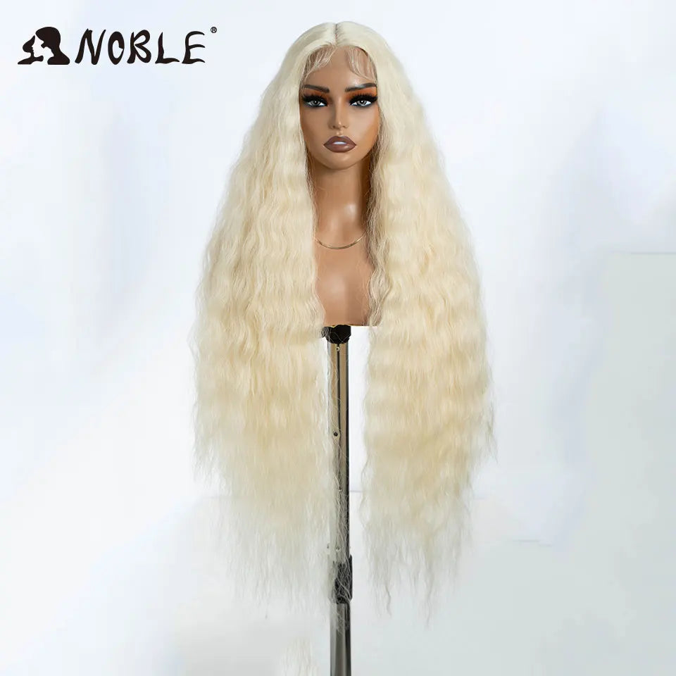 Noble Cosplay Synthetic Lace Wigs For Black Women Long Curly Hair 42 Inch Cosplay Blonde Ombre Lace Front Wig Synthetic Lace Wig
