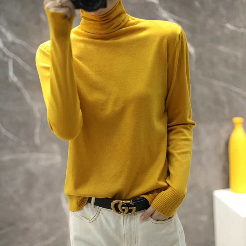 Women's Slim Fit Turtleneck Sweater - Long Sleeve Knit Pullover - photo 8