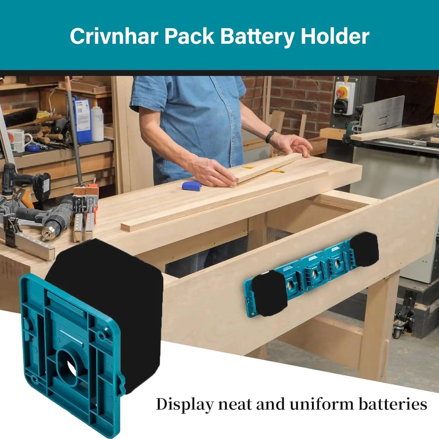 5PCS Battery Holder for Makita 18V Li-ion Battery Tools Machine Holder Storage Rack Wall Mount for BL1860 BL1850(No Battery)