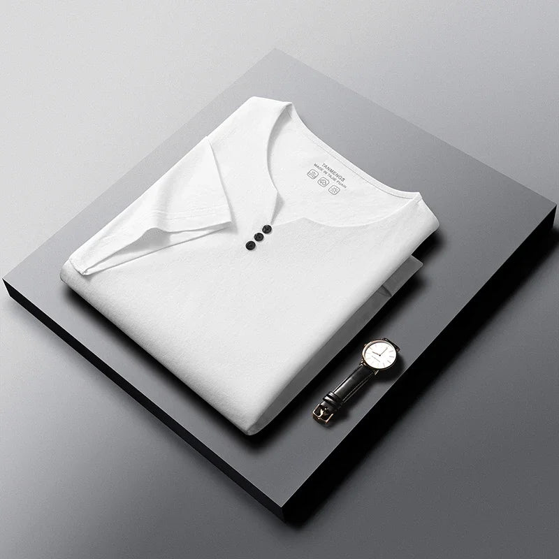 Men's Classic Henley Tee - Button Detail, Casual to Semi-Formal