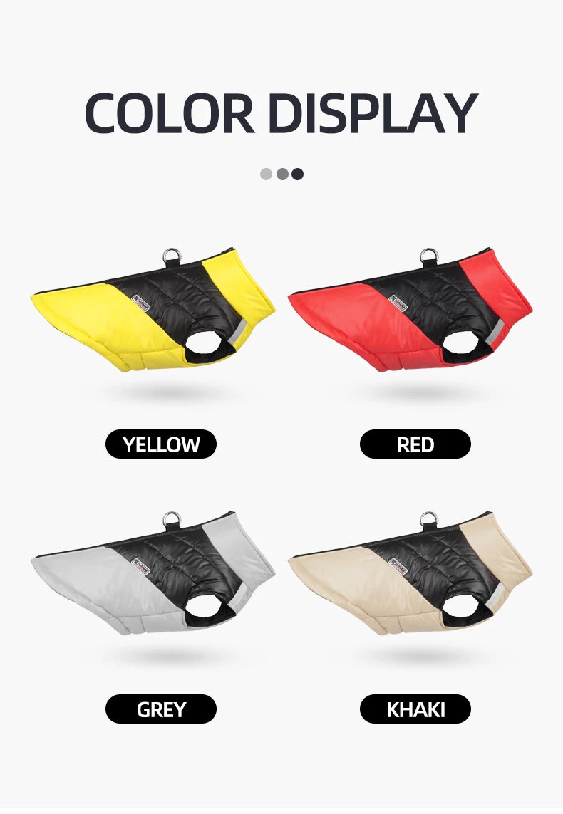 Winter Clothes for Dogs Warm Clothing Labrador Cotton Coat Harnesses Pet Products Clothes for Small Large Dog Reflective Stripe