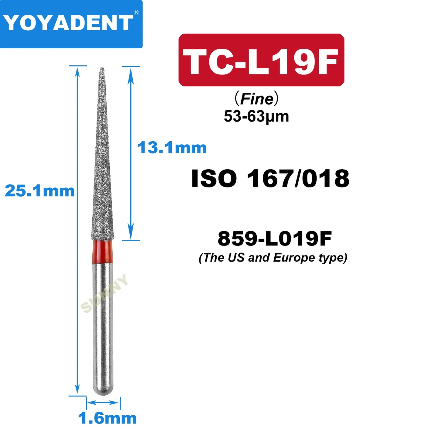 FG Fine Dental Burs Diamond Burs High Speed Turbines Drills Dental Lab Polishing Tools TR/TC/TF/FO/BR/SR/Type 1.6mm 10pcs/Pack