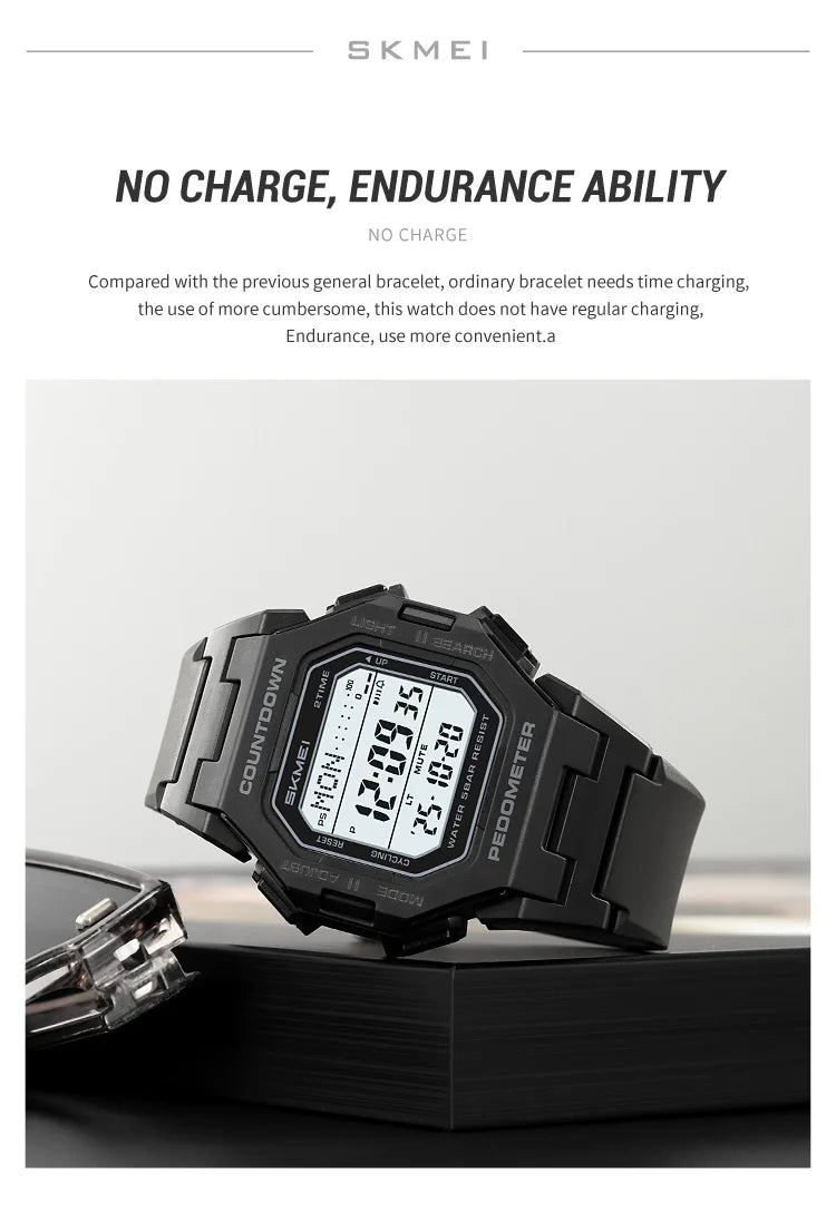SKMEI 2596 Brand New Men Electronic Watch Fashion Alarm Clock Calendar Chronograph Luminous Digital Watches for Man reloj hombre