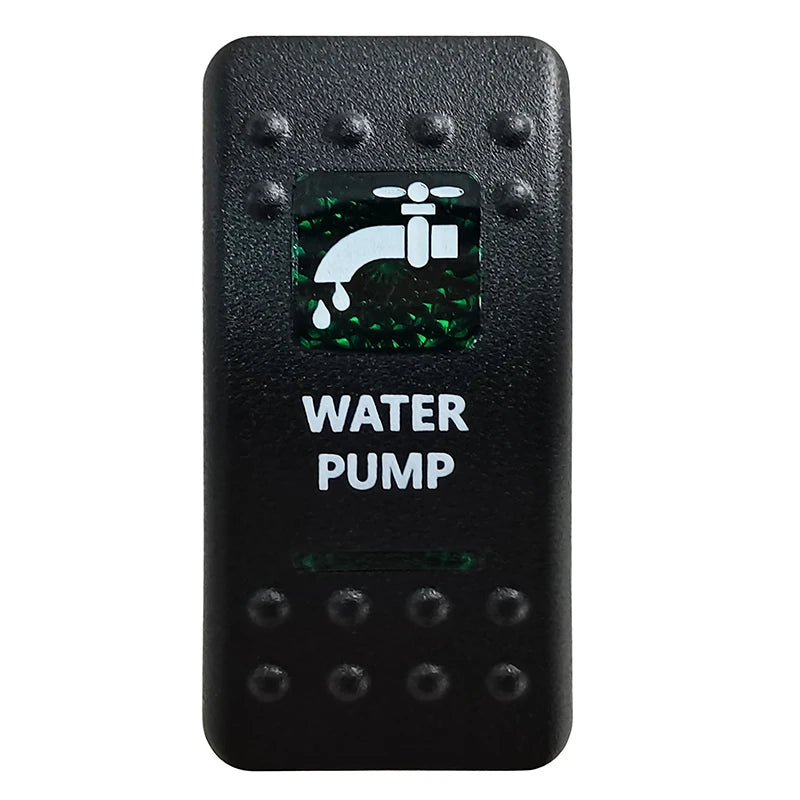 Green LED Rocker Switch - Waterproof SPST & DPDT Options