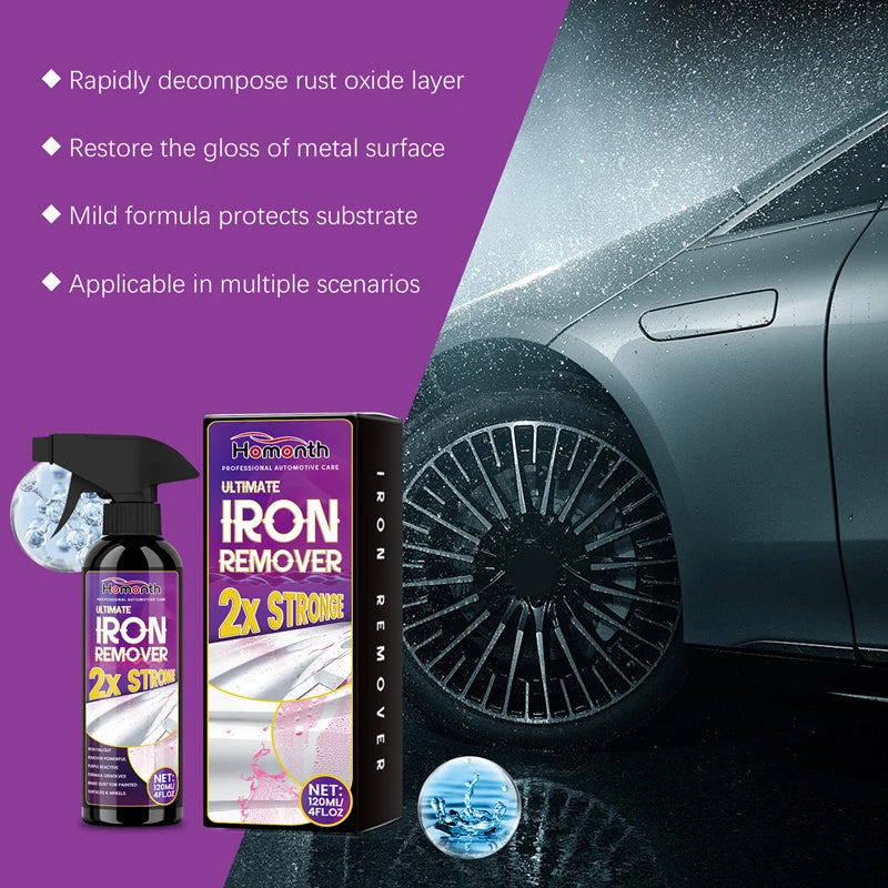 Large Capacity Powerful Car Rust Remover Spray Exhaust For Metal Car Bike Wheel Care Metal Powder Remover Household Tools New