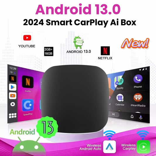 Android 13 Wireless CarPlay & Android Auto AI TV Box (Built-in App Store)
