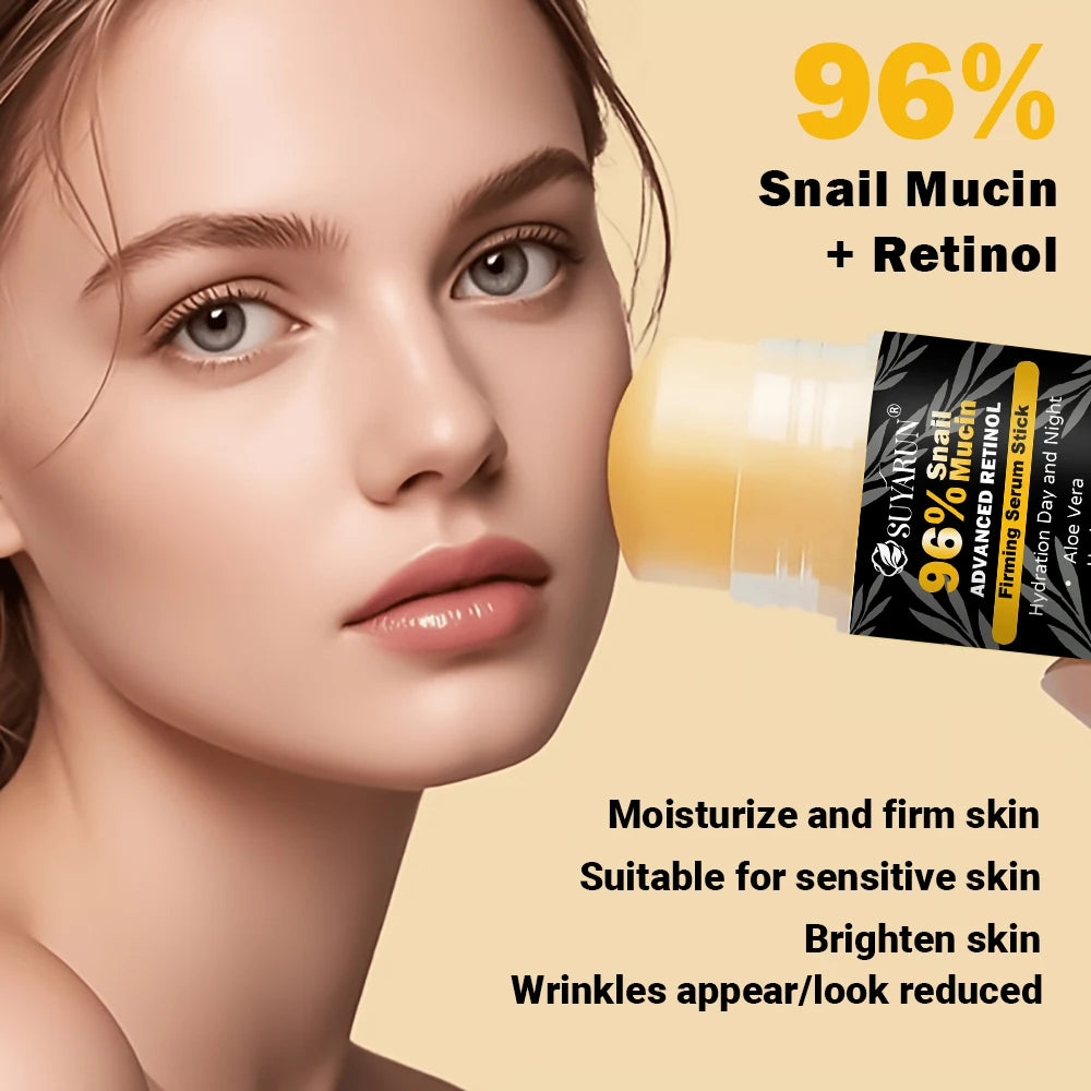 SUYARUN 96% Snail Mucin & Retinol Anti-Aging Cream Stick – Firming Neck, Face & Feet | 40g