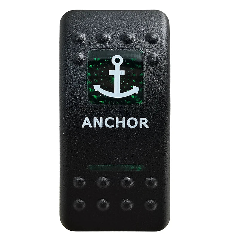 Green LED Rocker Switch - Waterproof SPST & DPDT Options