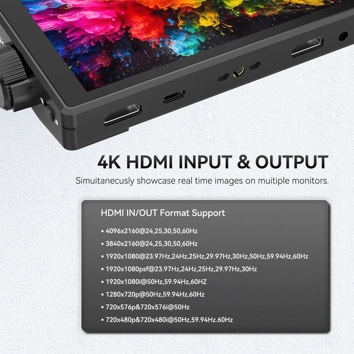 Desview A5 Camera Field Monitor, 5.5 Inch 1920x1080 4K HDMI Touch Screen Camera Monitor Full HD with 3D Lut for DSLR Camera